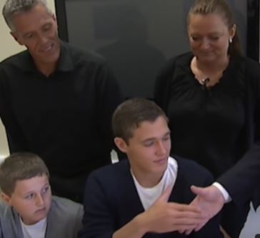 Tina Christensen and her husband when their son Andreas Christensen signed for Chelsea in 2012